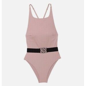 Victoria's Secret Wild Wanderer Belted High-Neck 1PC Swimsuit XL *Mauve* NWOT